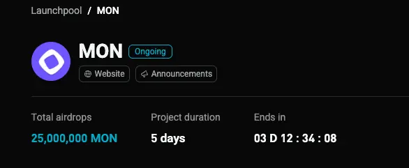 Bitget MON launchpool