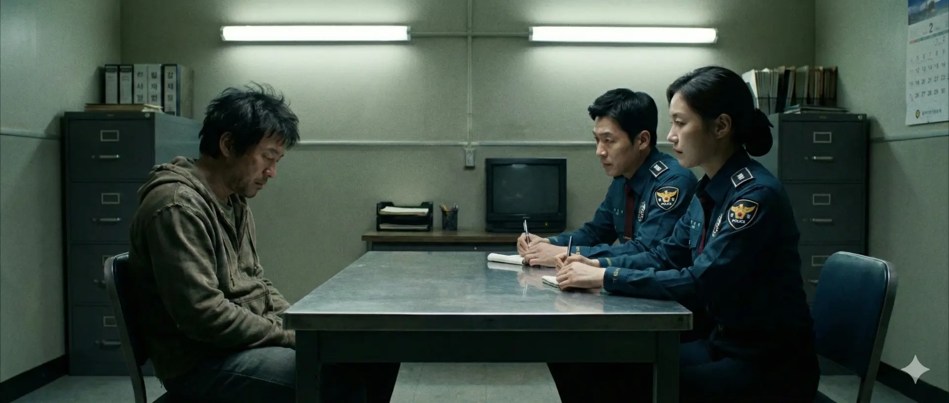 횡령으로 경찰조사를 받는 사람 ai 이미지 