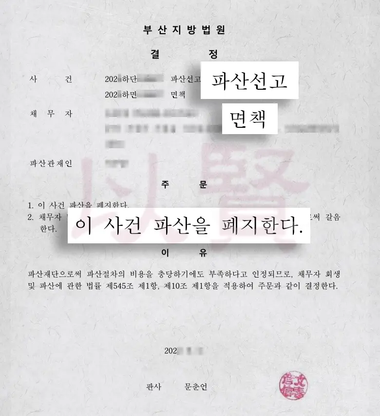 파산선고 판결문 1