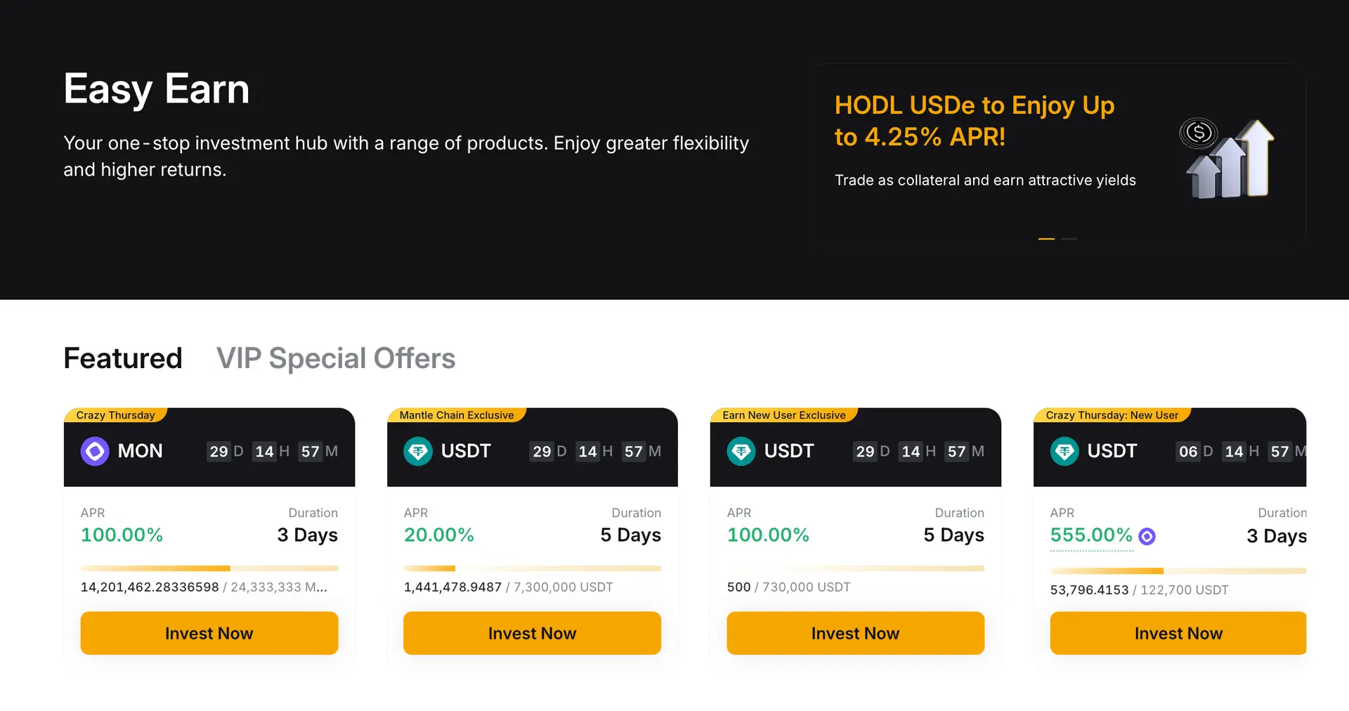 바이비트 맨틀 USDT0 Easy Earn