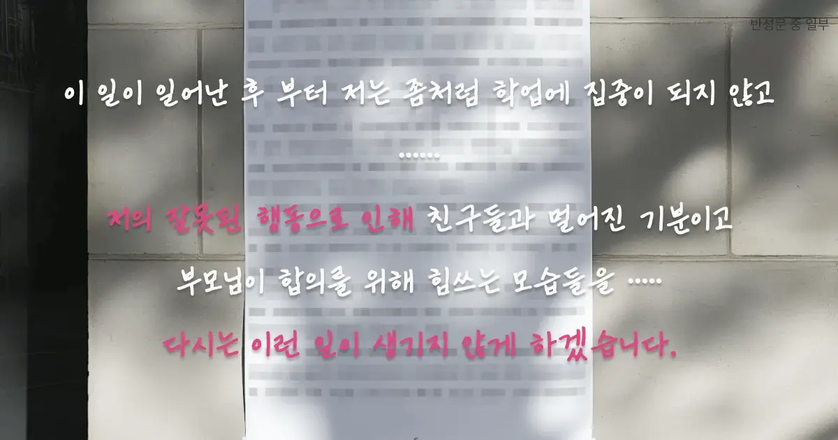 절도 반성문 일부