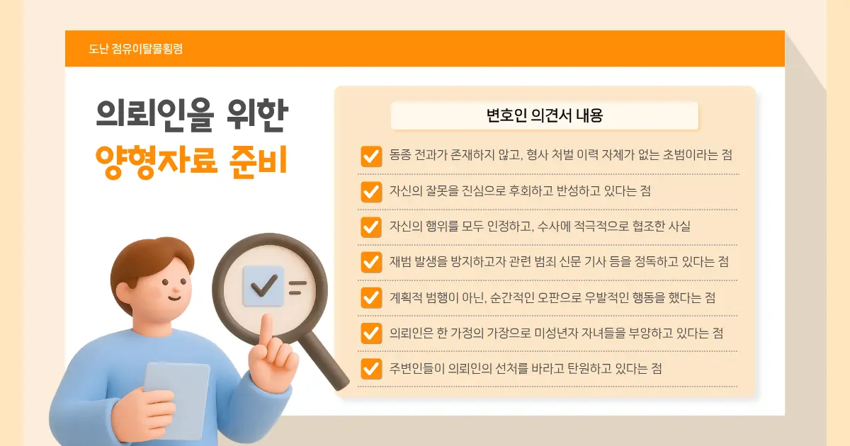 절도 혐의에 대한 변호인 의견서