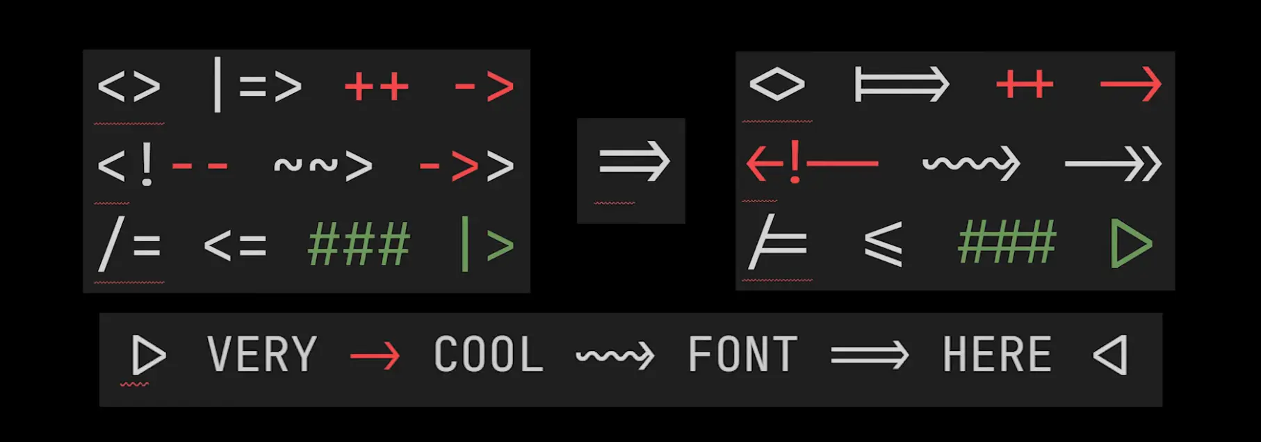 VS Code Font Ligature