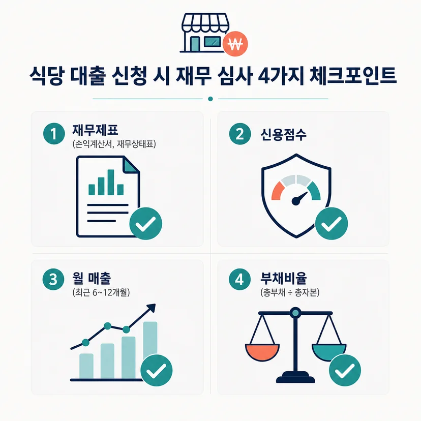 고양 음식점 신용보증재단 운전자금 신청 전 재무점검 체크리스트 관련 이미지