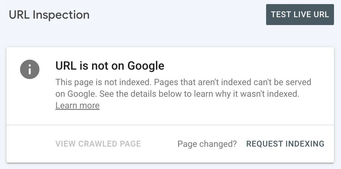 not indexed pages