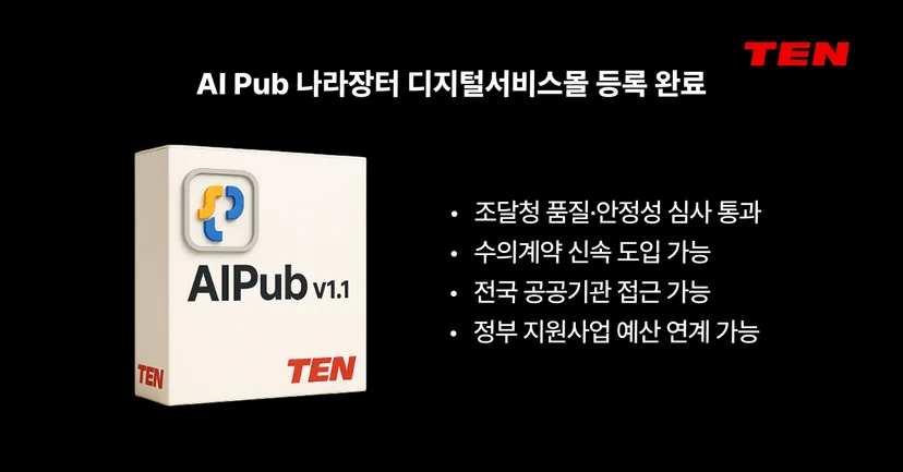 AIPub v1.1 나라장터 디지털서비스몰 등록 완료 - 조달청 품질 인증 AI 인프라 솔루션