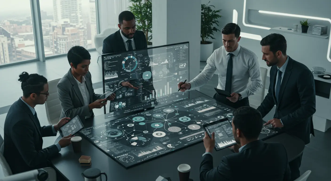 미래 브랜드 투자를 계획하는 전략적 회의 장면