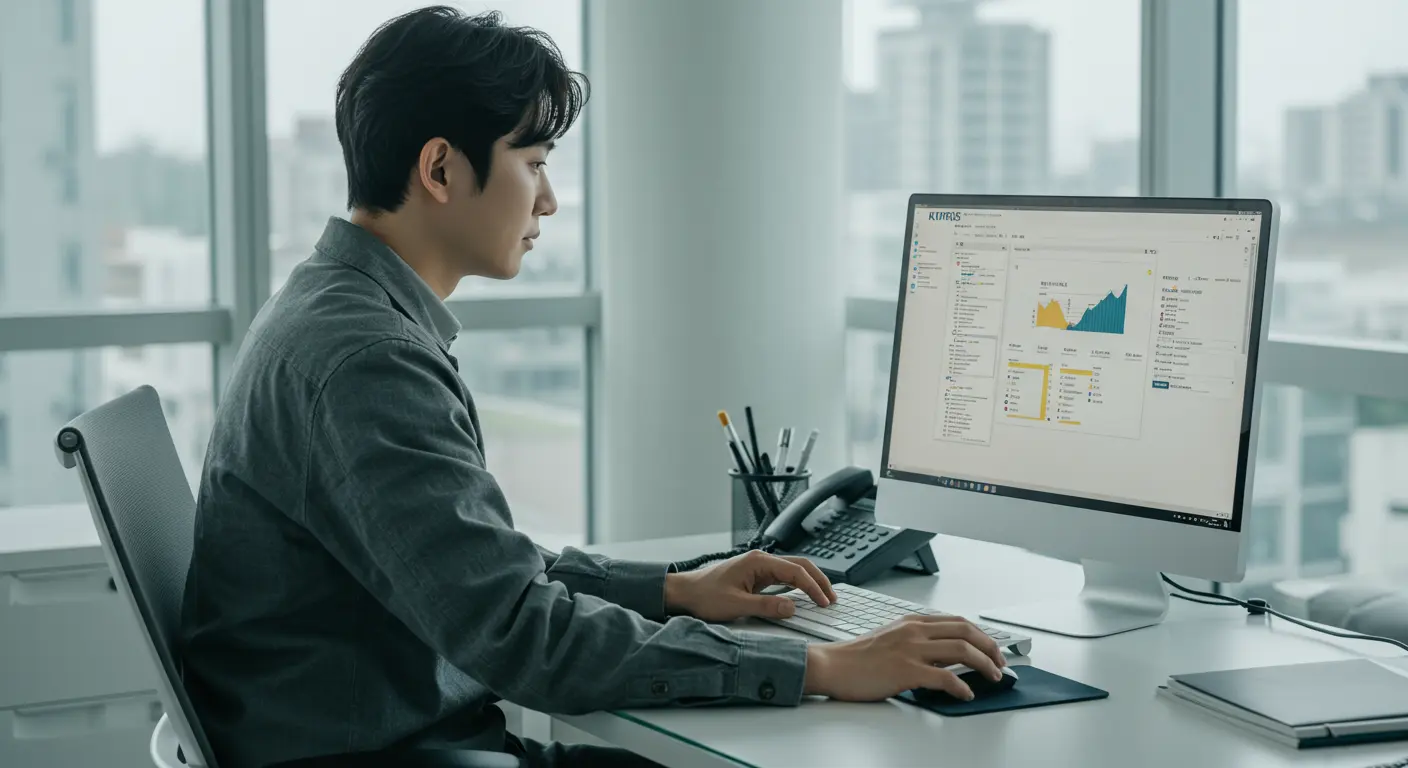 KIPRIS 시스템을 활용해 상표를 조사하는 장면