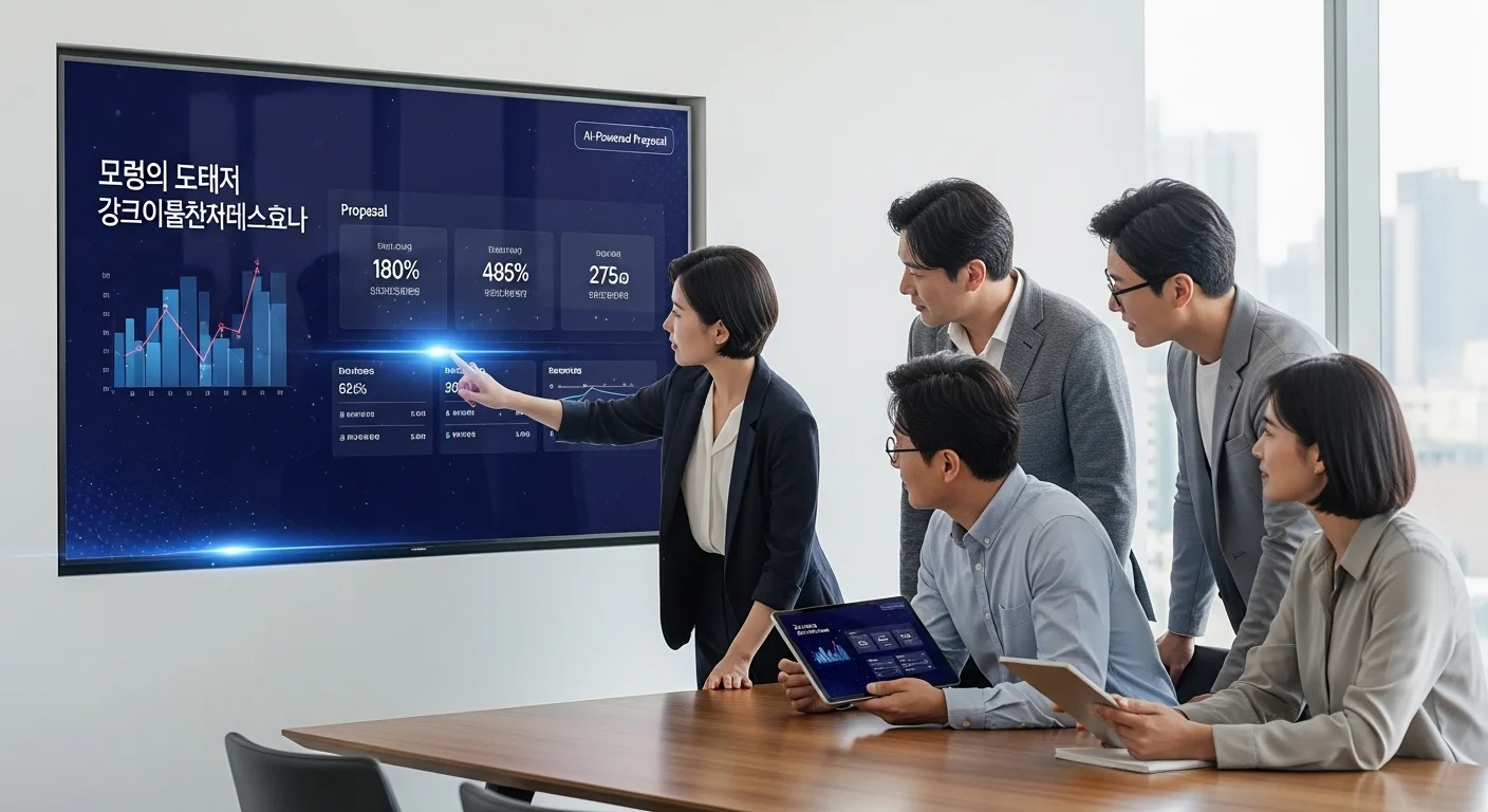 한국 비즈니스 팀을 위한 개인화된 고객 제안을 생성하는 인터랙티브 디지털 디스플레이