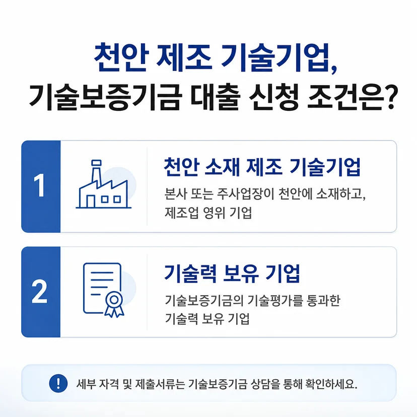 기술보증기금 대출 신청 조건