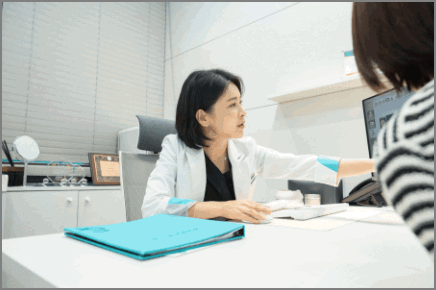 피부 상태에 맞춘 시술 주기 설명 모습