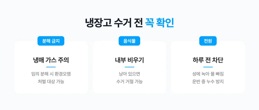 냉장고 버리기 전 체크해야할 요소 3가지