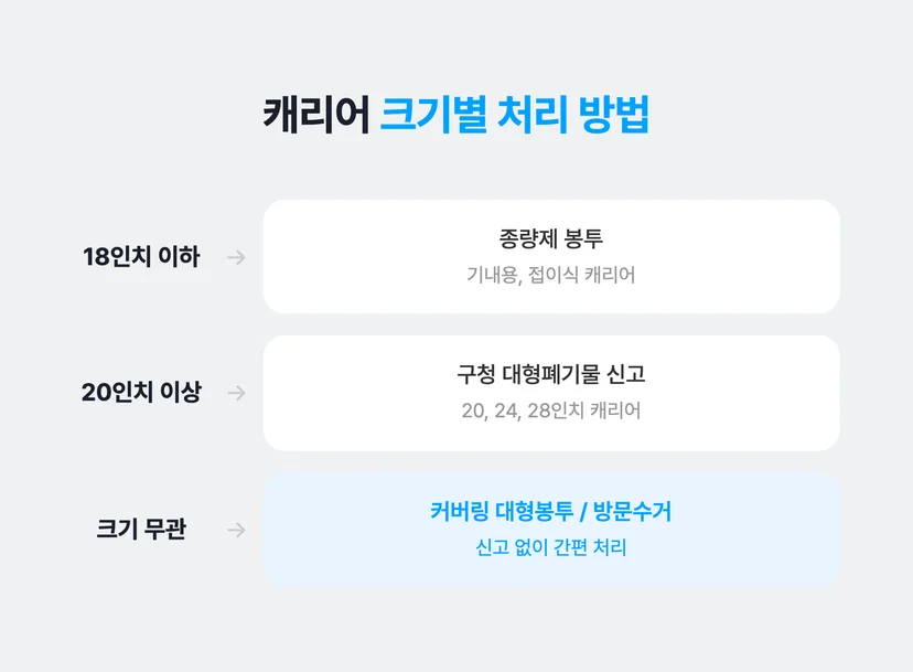 캐리어 크기에 따른 처리 방법 총정리