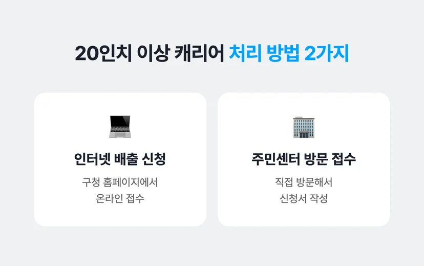 20인치 이상 대형 캐리어를 구청 신고로 버리는 방법 2가지