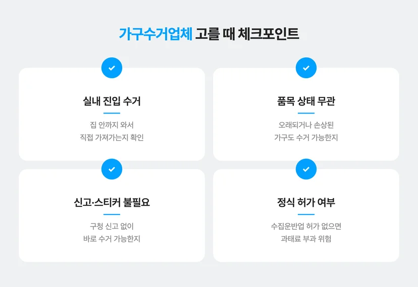 가구수거업체 고를 때 체크포인트