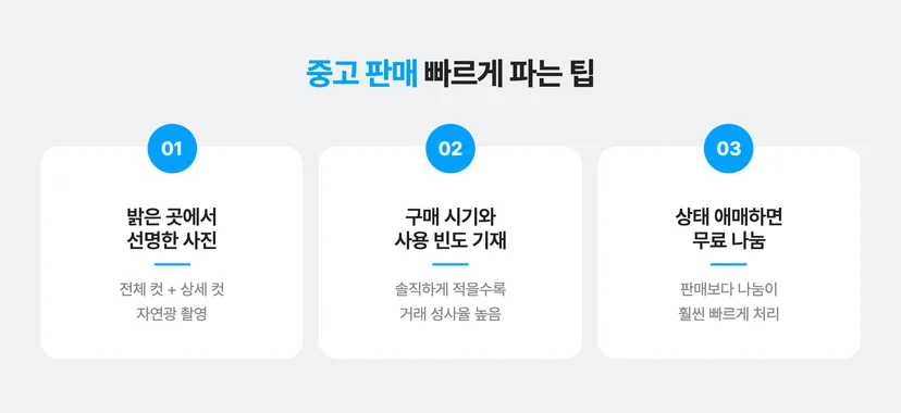 중고 판매 빠르게 파는 팁