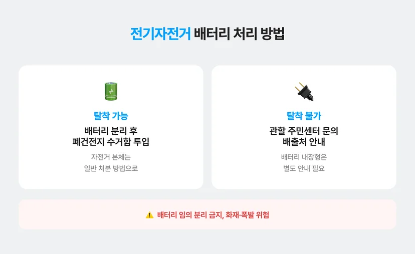 전기자전거 배터리 처리 방법