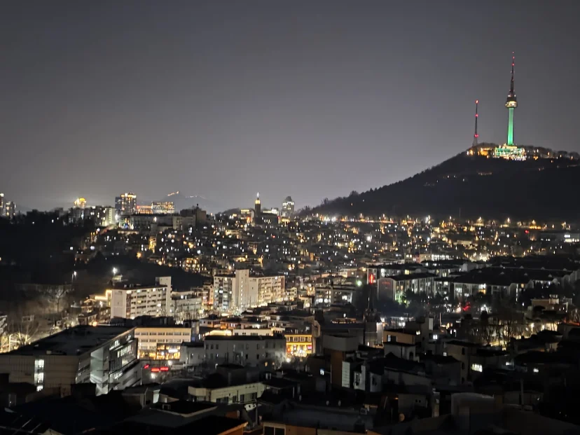 Nighttime view of Seoul skyline with illuminated N Seoul Tower on Namsan (Listing ID : 43593)