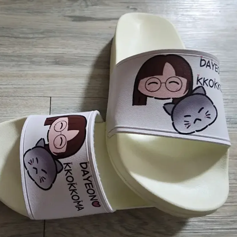 마플 커스텀 슬리퍼, 캐릭터·이름을 인쇄한 실구매 후기 사진