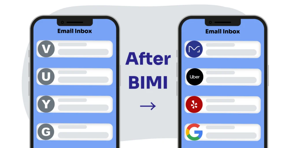 BIMI 적용 시 받은편지함 안에 발신자 로고가 직접 노출되는 모습 · 이미지 출처: Iterable