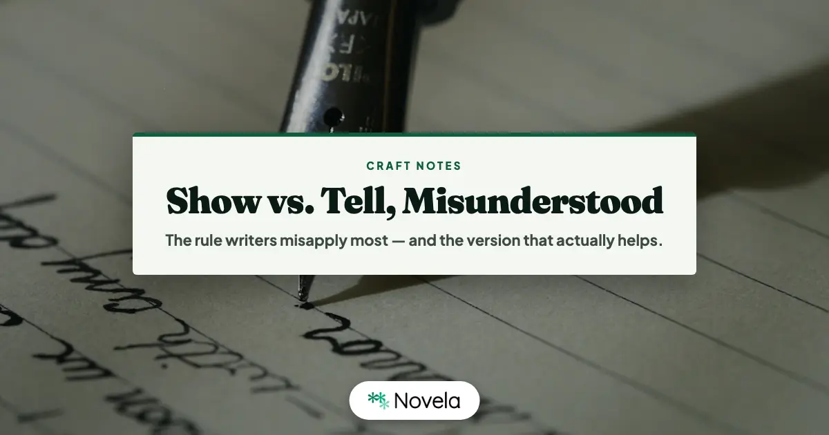 Show vs. Tell: The Rule Fiction Writers Misunderstand Most
