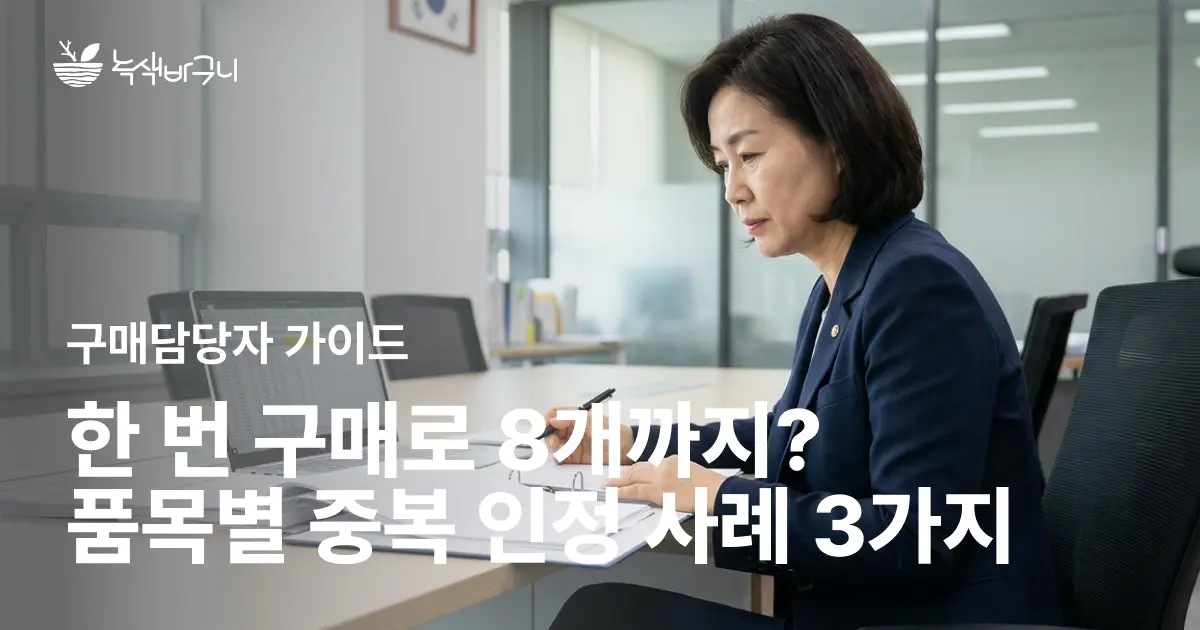 공공기관 우선구매 실적, 한 번 구매로 8개까지? 품목별 중복 인정 사례 3가지