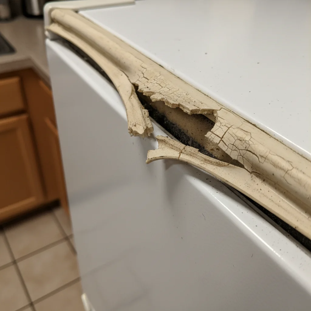 냉기가 새는 고무 패킹