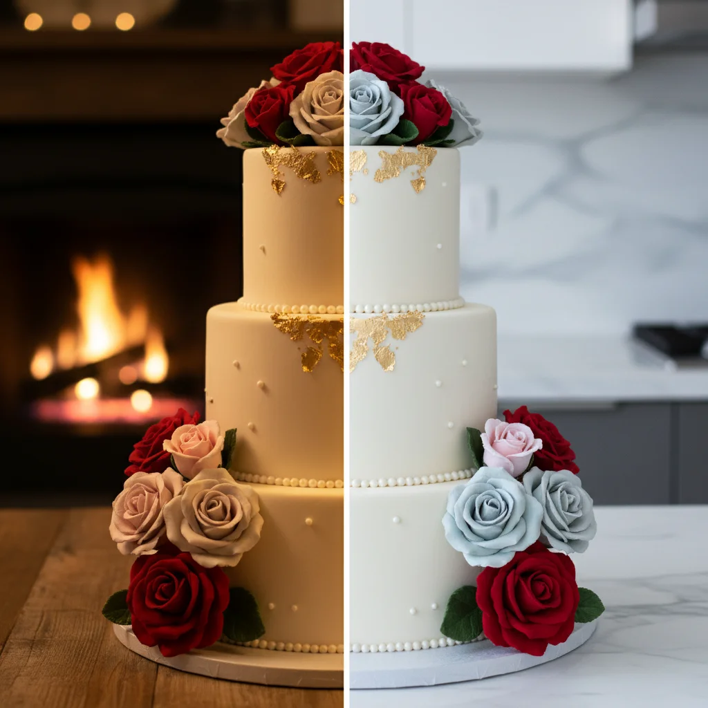 조명 색상에 따른 차이