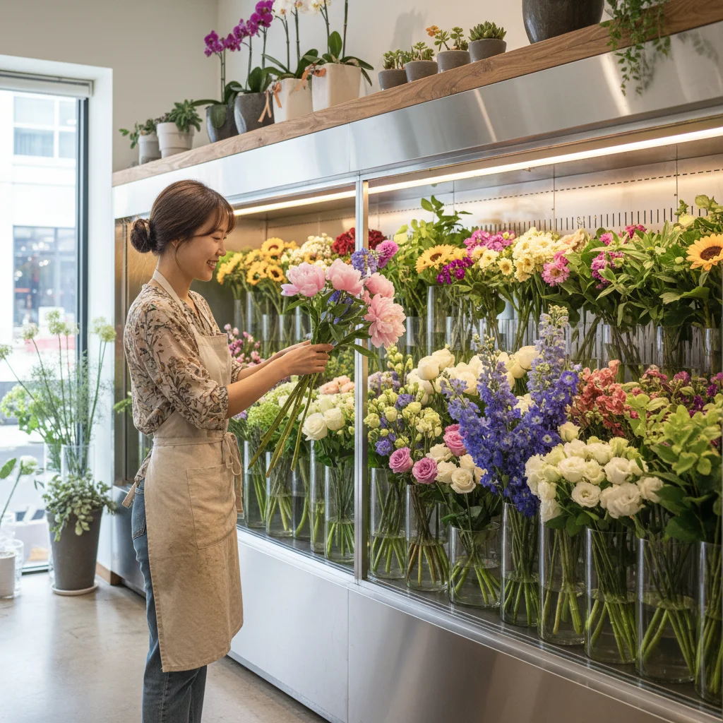 싱싱한 꽃과 함께