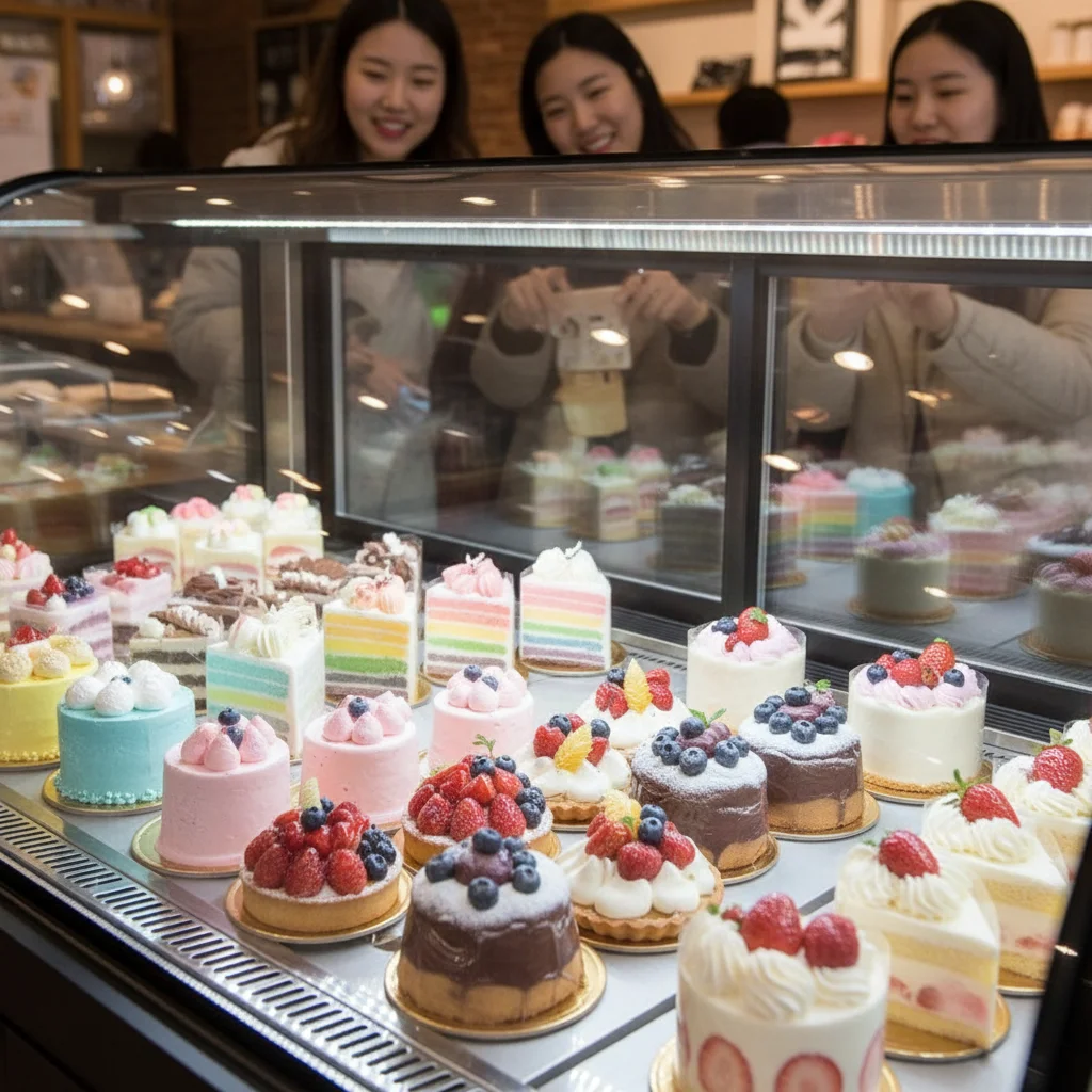 디저트가 돋보이는 진열량