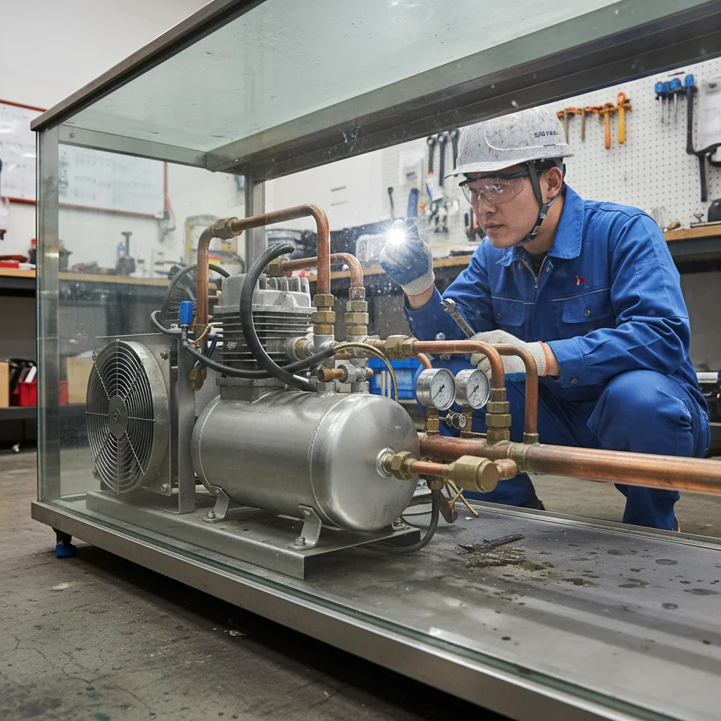 핵심 부품 콤프레셔 확인