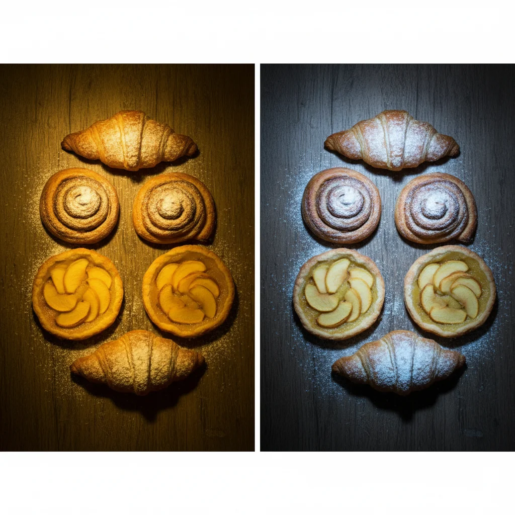 조명 색상 비교