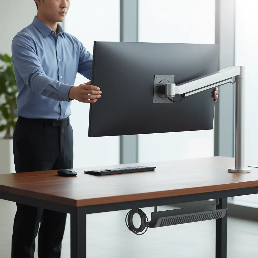 모니터암 공간활용