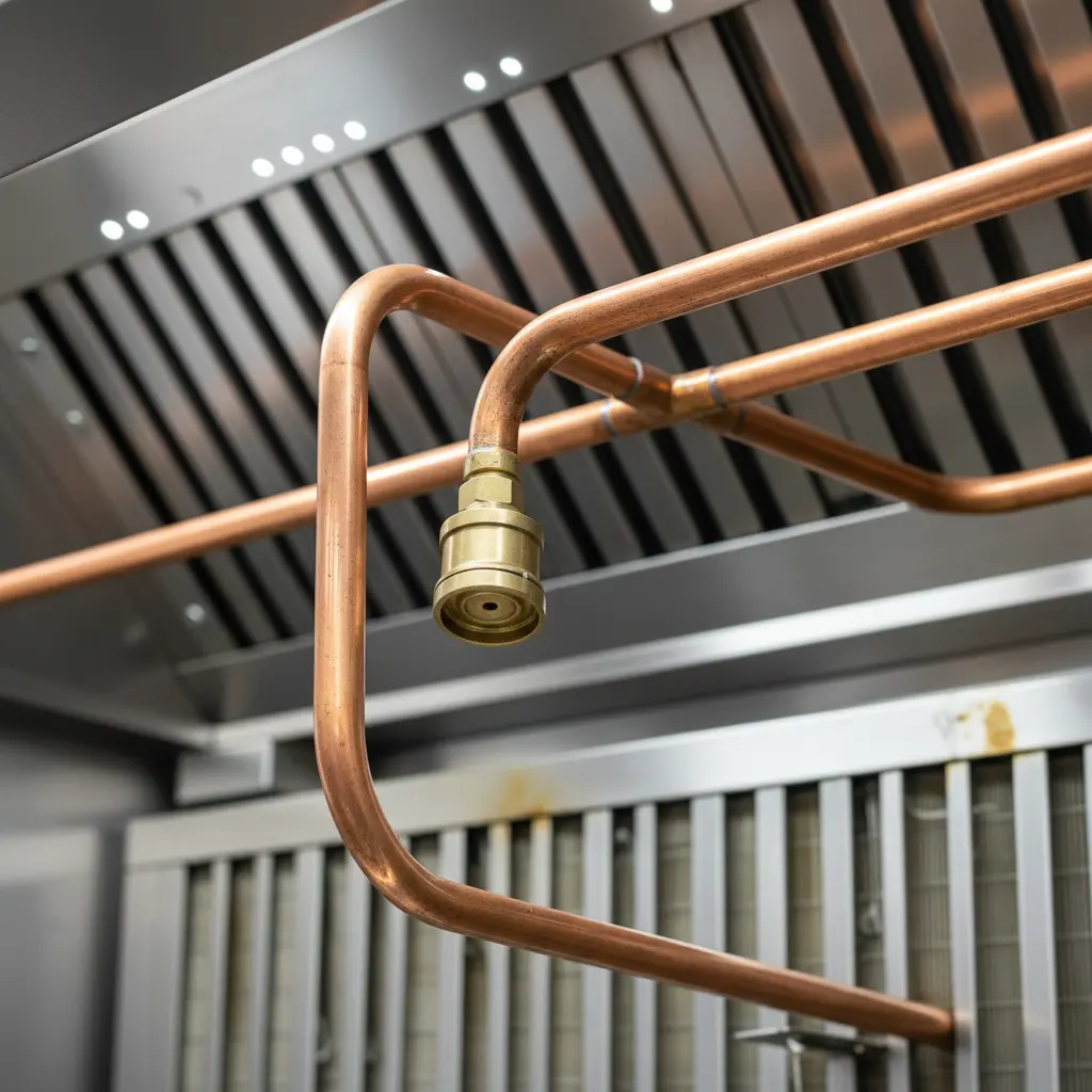 후드 내부 소화기 주의