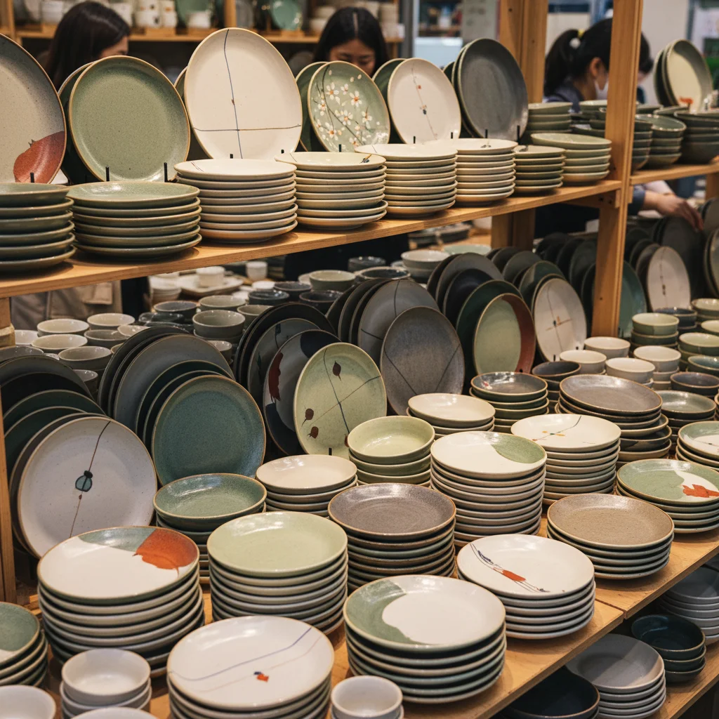 카페용 감성 식기 진열