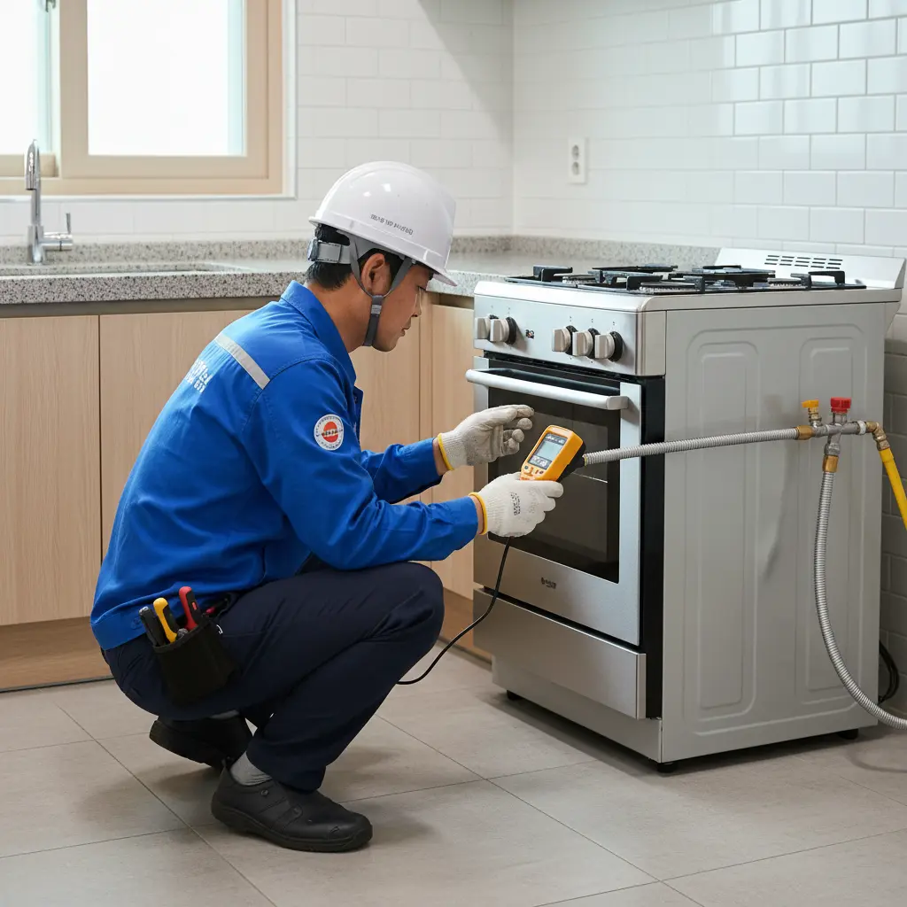 전문가의 가스 누출 점검