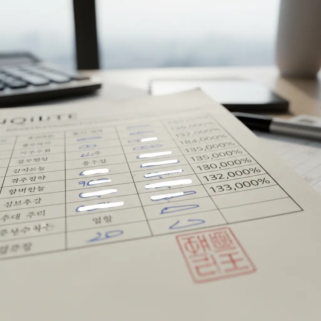 견적서 상세 내역 확인