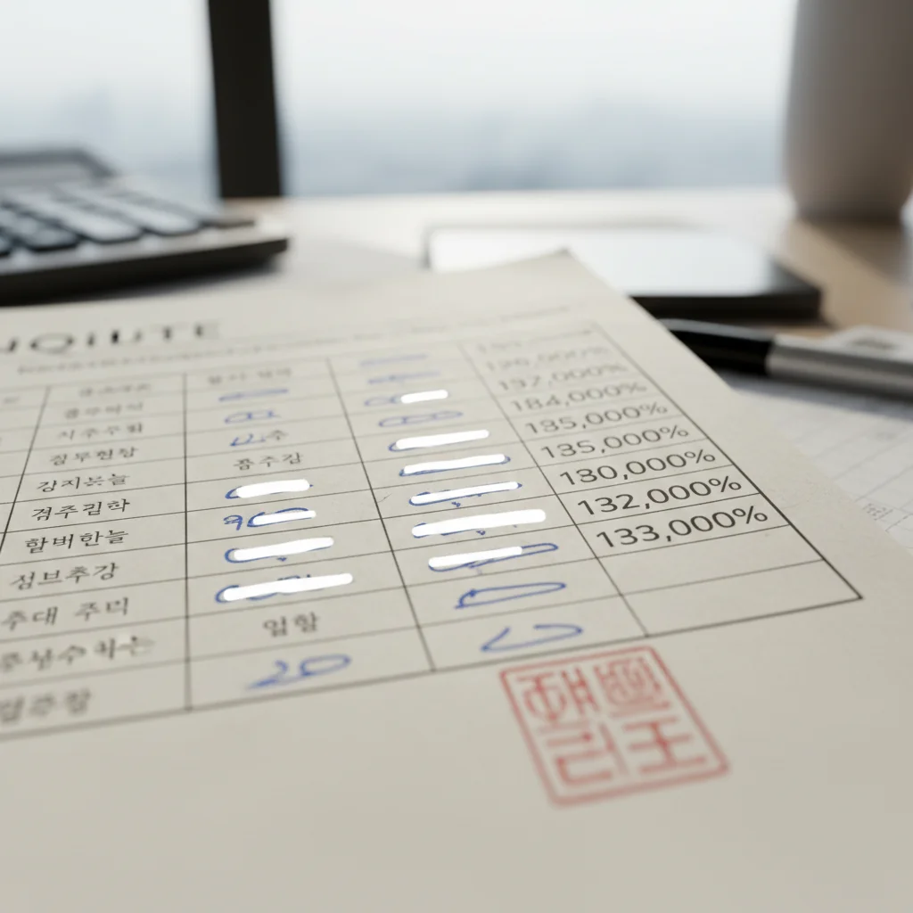 견적서 상세 내역 확인