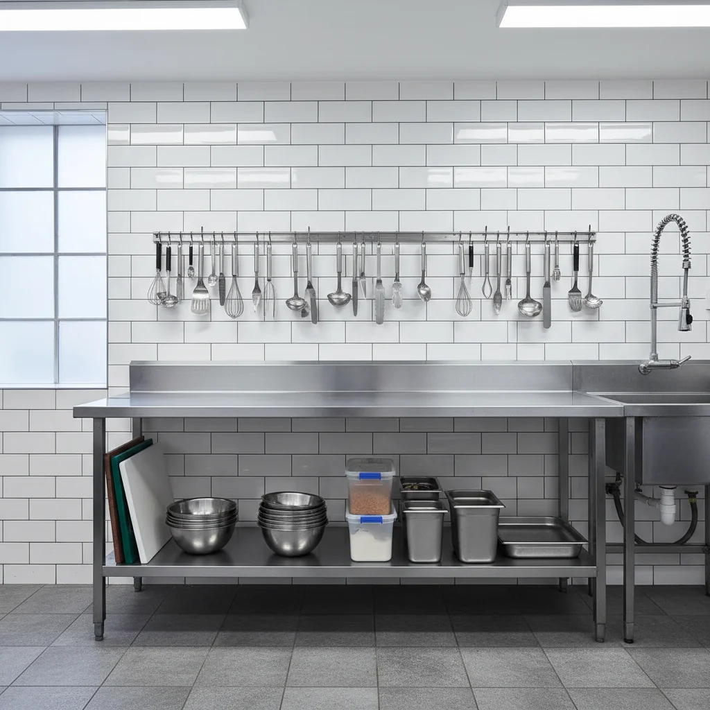 벽면엔 뒷빽 작업대