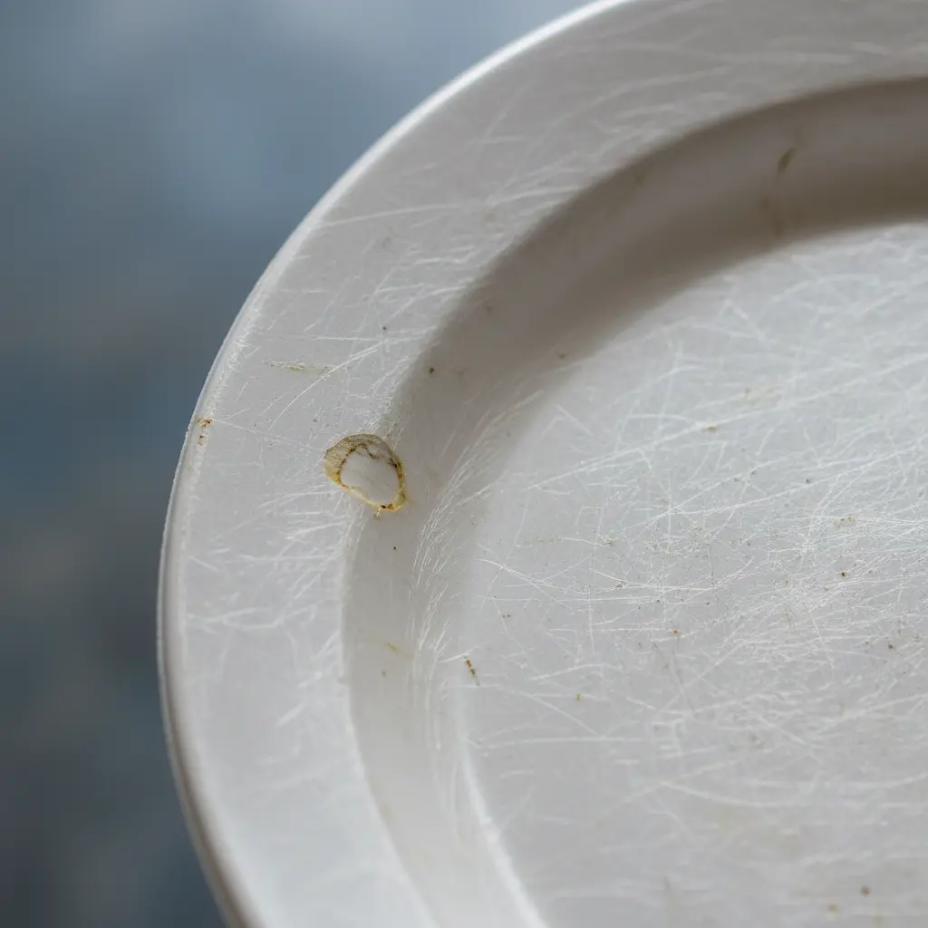 멜라민 그릇 마모 상태 확인