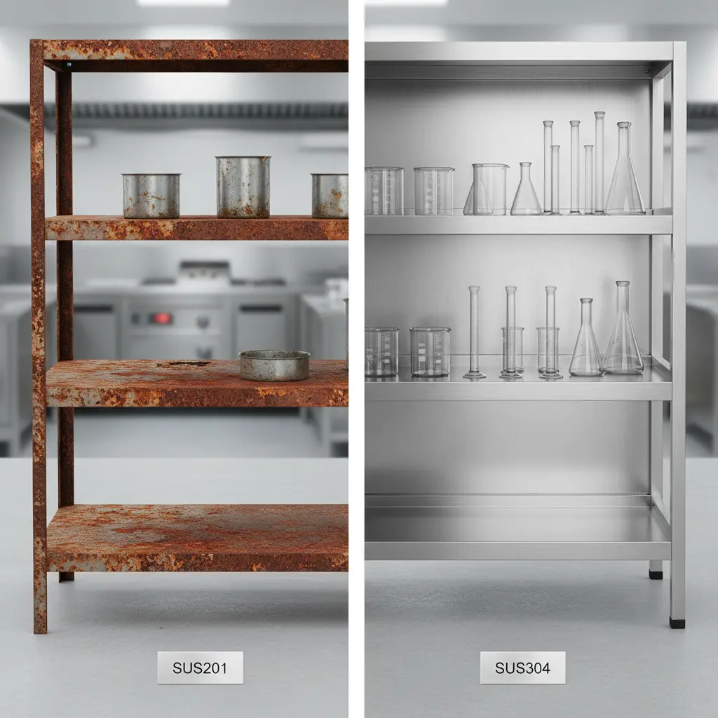 녹슨 선반 vs 깨끗한 선반 차이