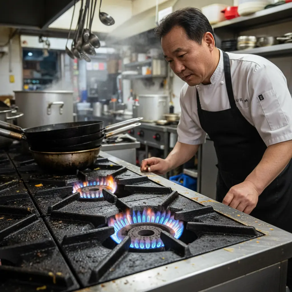 파란 불꽃이 정상 상태