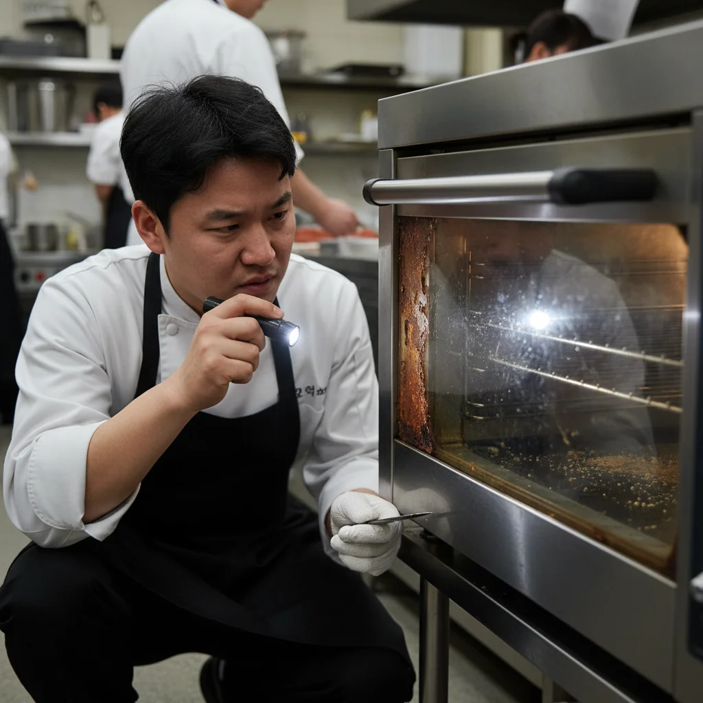 오븐 내부 녹슴 확인