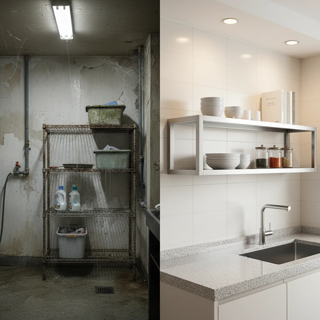 녹슨 선반 vs 깨끗한 선반