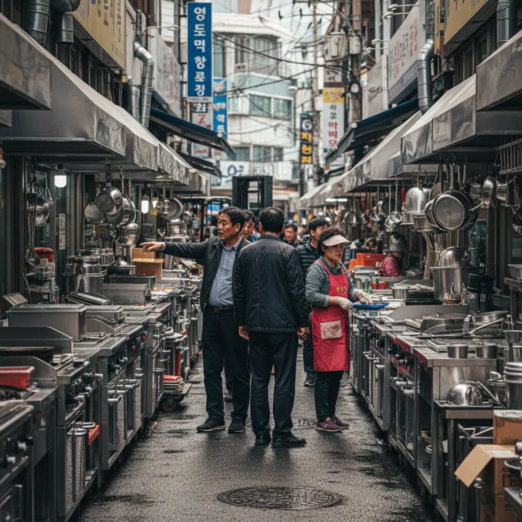 주방도매 시장 풍경