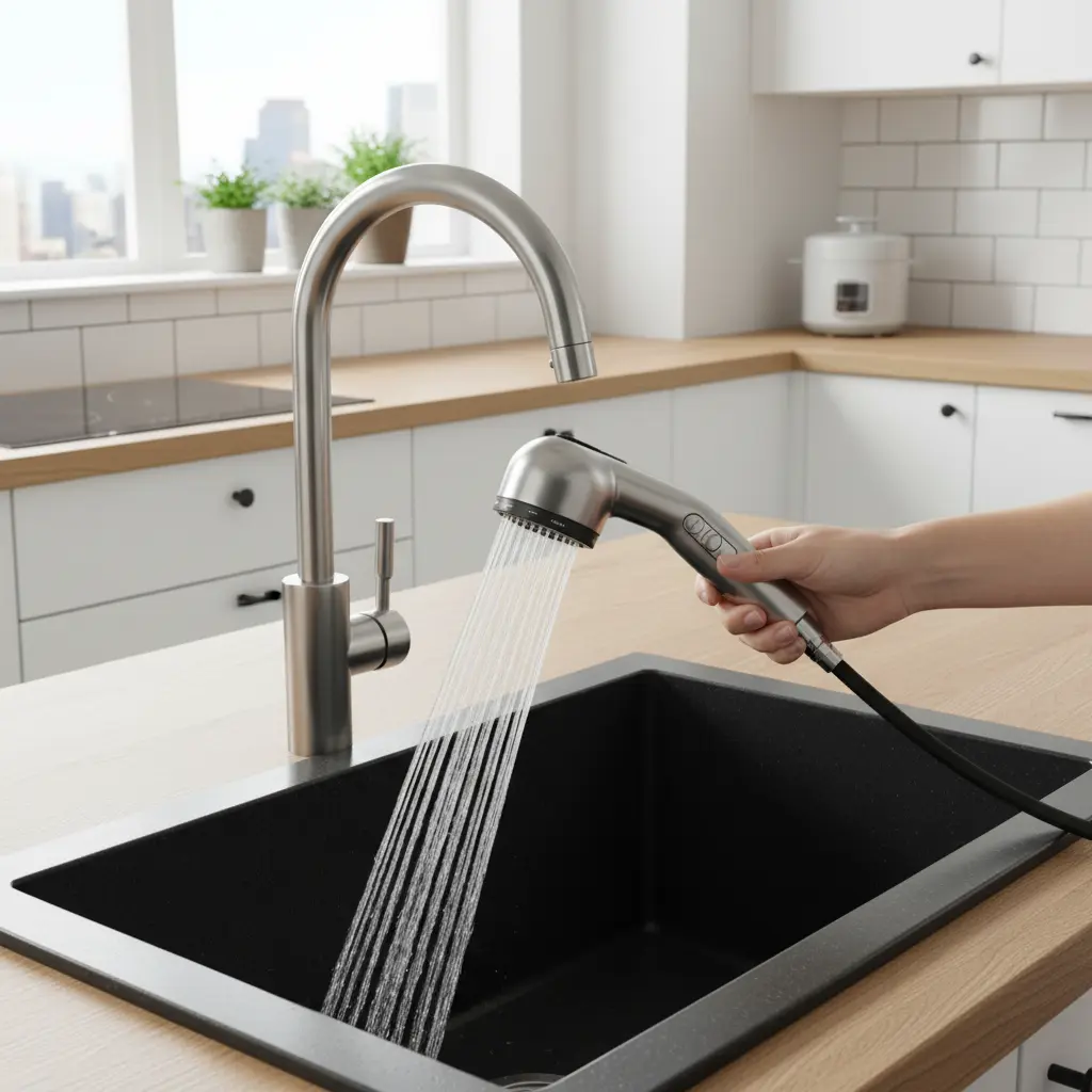 인출식 거위목 수전