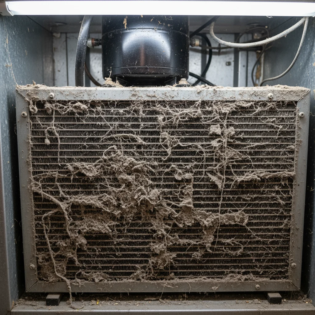 냉장고 뒷면 먼지 확인