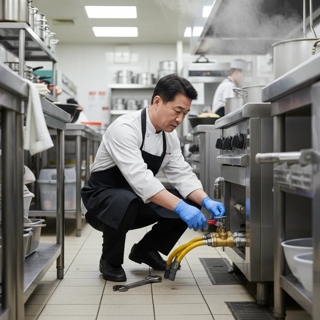 가스 연결 확인