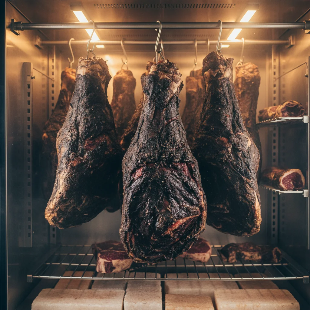 드라이 에이징 고기의 겉면