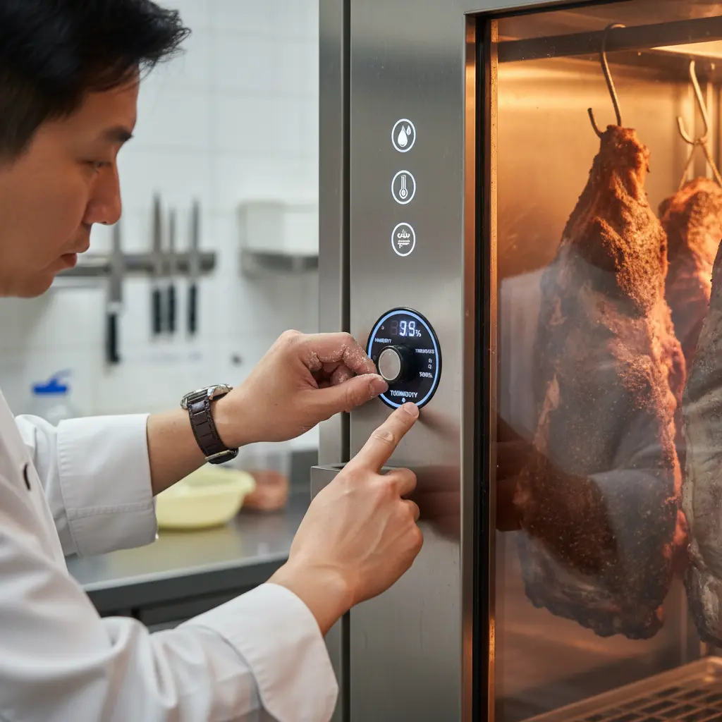 습도 조절 패널 조작